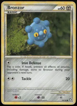 Bronzor 58/102 HP HGSS Triumphant Common Pokemon - Image 1