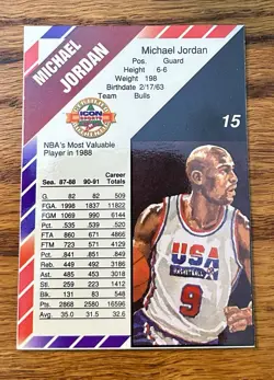 Icon Sports Commemorative Michael Jordan Chicago Bulls/USA #15 Basketball Card - Image 2