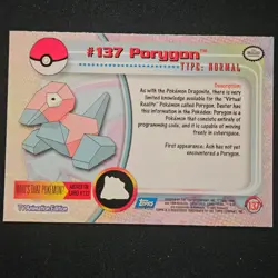 Pokemon PORYGON #137 TOPPS TRADING CARDS SERIES 3 - Image 2
