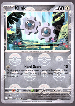 Klink 061/086 Poke Ball Holo Black Bolt Pokemon TCG Card NM - Image 1