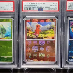 PSA 10 Sequential Set Bulbasaur Charmander Squirtle Master Ball Pokemon Card 151 - Image 3