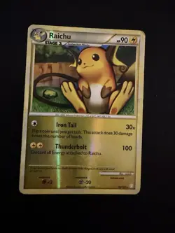2010 Pokemon, Heartgold & Soulsilver, #10/123 Raichu, Reverse Holo Rare - Image 1