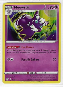 Meowstic 061/163 Holo Rare Battle Styles Pokemon Holo Near Mint - Image 1