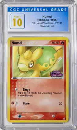 2006 Pokemon Numel EX Holon Phantoms Reverse Holo CGC 10 PRISTINE 72/110 Stamped - Image 1