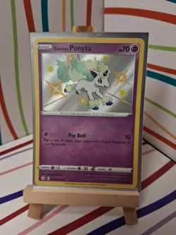 Pokemon TCG Galarian Ponyta SV047/SV122 Shining Fates Shiny Holo English - Image 1