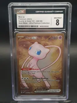 Pokemon Mew ex 205/165 Scarlet&Violet 151 Gold Metal Ultra Premium Grade 8 CGC - Image 1