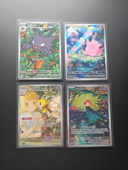 Pokemon Full Art Lot Haunter Clefairy Lillie's Riombee Scream Tail English NM - Image 1