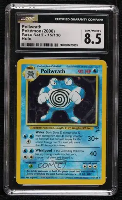 Poliwrath Holo Pokemon Base Set 2 #15 2000 - Image 1