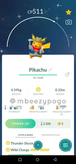 ✨Shiny Costume FOSSIL Pikachu Pokemon Go✨ TRDE FAST - Image 1