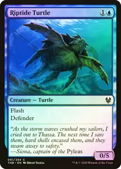 NM Foil Riptide Turtle, MTG, Theros Beyond Death, Magic the Gathering, 61 *C - Image 1