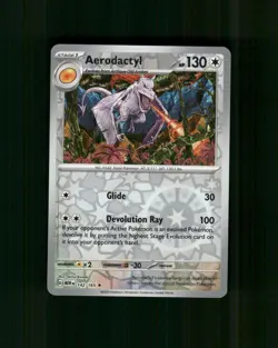 Aerodactyl 142/165 Rare 151 Pokemon Reverse Holo Near Mint - Image 1