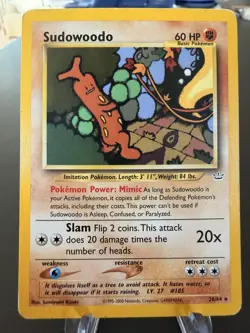 Sudowoodo 26/64 Neo Revelation Pokemon TCG Rare Non-Holo Vintage Lightly Played - Image 1