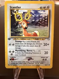 Stantler 76/111 Neo Genesis Pokemon TCG Lightly Played 1st Edition Vintage LP - Image 1