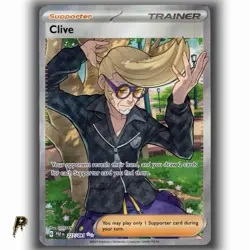 Pokemon Paldean Fates Clive 227/091 Ultra Rare Holo Card NM - Image 1