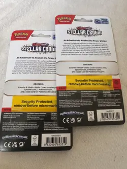 2x Pokemon Stellar Crown Checklane Blisters – Sealed Promo, Coin & Booster Pack - Image 2