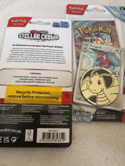 2x Pokemon Stellar Crown Checklane Blisters – Sealed Promo, Coin & Booster Pack - Image 3