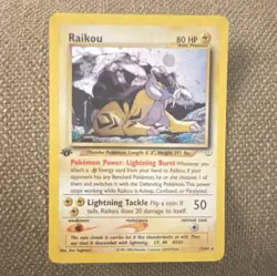Pokemon Neo Revelation 1st Edition Raikou Holo Rare 13/64 Unlimited - Image 1