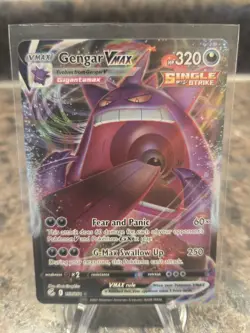 Pokemon TCG Gengar VMAX Full Art Single Strike Holo Ultra Rare 157/264 320 HP EN - Image 1