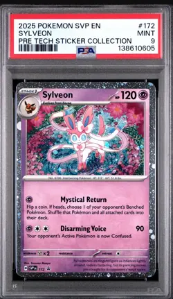 2025 POKEMON SVP PROMO PRISMATIC EVOLUTIONS TECH STICKER COLL #172 SYLVEON PSA 9 - Image 1