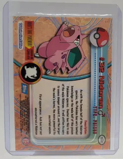 1999 Topps Pokemon Blue Logo Nidoran #32 - Image 2