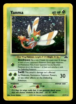 Yanma 17/75 Holo Rare Neo Discovery Pokemon Card - Image 1