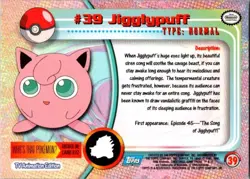 1999 Topps Pokemon Blue Logo Jigglypuff - Image 2
