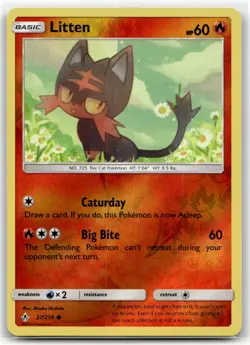 Litten 27/214 Common Unbroken Bonds Pokemon Reverse Holo LP - Image 1