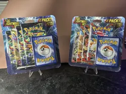 (2 sets) Pokemon TCG Lightning Set 4 Booster Packs 1 Bonus Card - Image 1