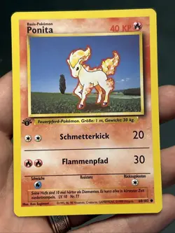 Pokemon TCG Ponyta German Base Set 1st Edition (PONITA) 60/102- NM - Image 1