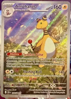 Ampharos 090/086 Crimson Invasion Rare Holo English HP 160 Stage 2 Pokemon TCG - Image 1