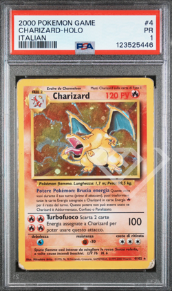 Pokemon Card Charizard 4/102 Holo Base Set Unlimited - PSA 1 Italian - Image 1
