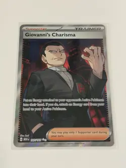 GIOVANNI'S CHARISMA 197/165 ULTRA RARE 151 POKEMON HOLO NEAR MINT - Image 1