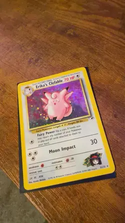 Pokemon TCG Erika's Clefable Gym Heroes Holo Card 3/132 Unlimited Rare - Image 1