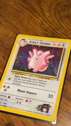 Pokemon TCG Erika's Clefable Gym Heroes Holo Card 3/132 Unlimited Rare - Image 3