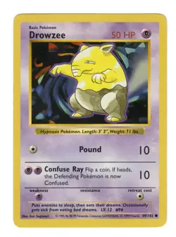 Pokemon Drowzee Common 1st Edition Base Set Shadowless 49/102 - Image 1