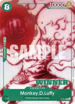 One Pice Card Game Monkey.D.Luffy P-061 WINNER Tournament Promo - Image 1