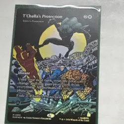 Magic: The Gathering T'Challa's Protection Foil Full Art Mythic MAR 0051 - Image 1