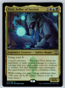 Tivit, Seller of Secrets 10 Commander: Streets of New Capenna Foil LP - Image 1
