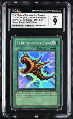 2002 Yugioh CGC 9 The Flute of Summoning Dragon SDK-042 1st Edition Super Rare - Image 1