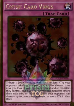 1st ed Crush Card Virus gold rare PGL2-EN070 Yugioh - Image 1