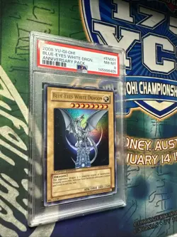 Yugioh! Blue-Eyes White Dragon YAP1-EN001 Ultra Limited PSA Graded 8 NM-MT - Image 1