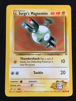 Pokemon Lt. Surge's Magnemite 80/132 Common (NM) - Image 1