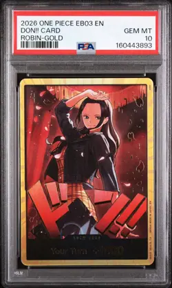 2025 ONE PIECE EB03 ENGLISH NICO ROBIN-GOLD DON!! CARD PSA 10 - Image 1