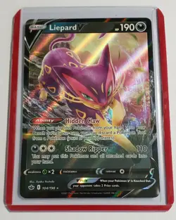 Pokemon Liepard V 104/198 Chilling Reign Ultra Rare Card + Top Loader - Image 1