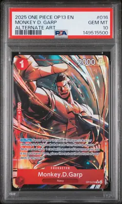2025 ONE PIECE OP13-CARRYING ON HIS WILL ALTERNATE ART MONKEY D. GARP PSA 10 - Image 1