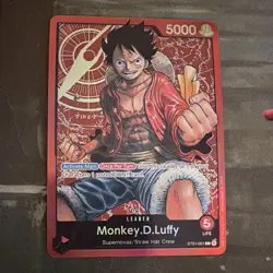 Bandai One Piece Card Game Monkey D. Luffy Leader Foil EN ST01-001 PRE ERRATA - Image 1
