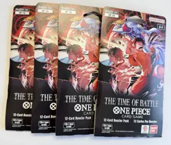 Lot of 4 - One Piece TCG - [OP-16] Sleeved Blister Packs ENGLISH Time Of Battle - Image 1