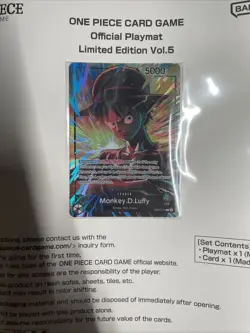 IN HAND One Piece Card Official Playmat Limited Edition Vol.5 & Luffy Card Promo - Image 2