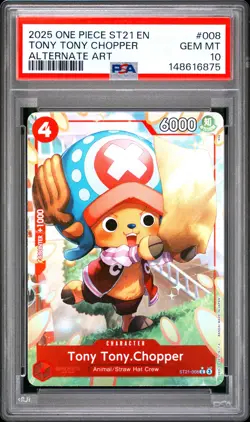 2025 ONE PIECE STARTER DECK ST21-EX GEAR 5 #008 TONY TONY CHOPPER PSA 10 - Image 1