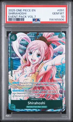 2025 ONE PIECE ENGLISH EVENT PACK VOLUME 7 #091 SHIRAHOSHI PSA 10 GEM MINT - Image 1